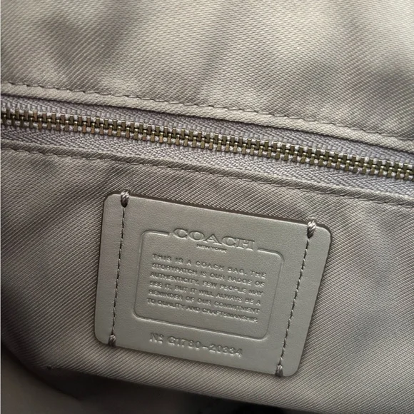 Coach Gray leather and Suede large handbag - Picture 11 of 16